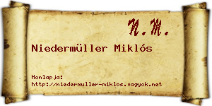 Niedermüller Miklós névjegykártya