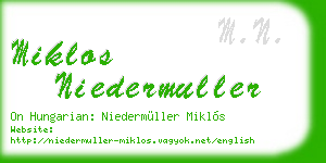 miklos niedermuller business card